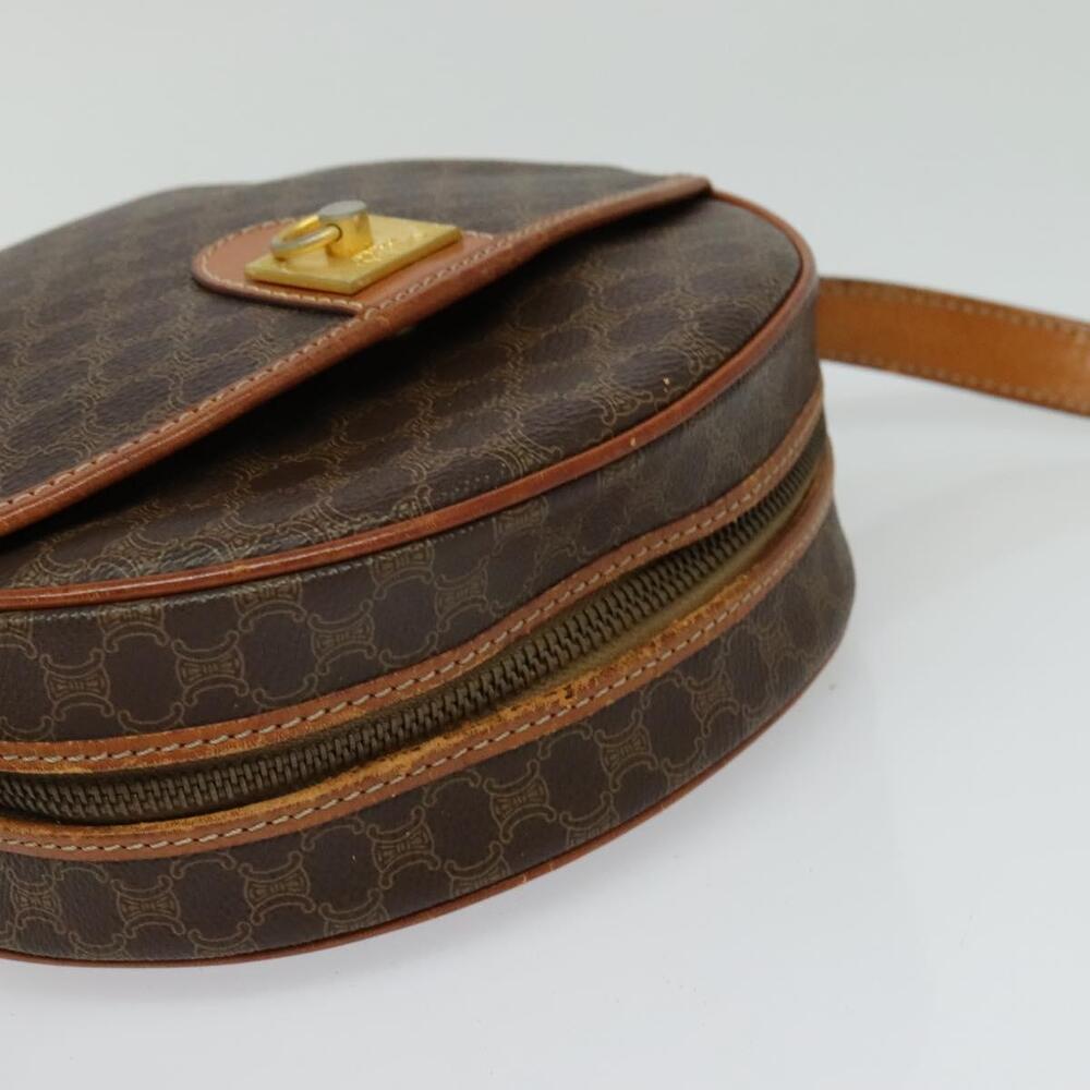 CELINE Macadam Canvas Shoulder Bag Pvc Leather Brown Gold - Picture 6 of 12